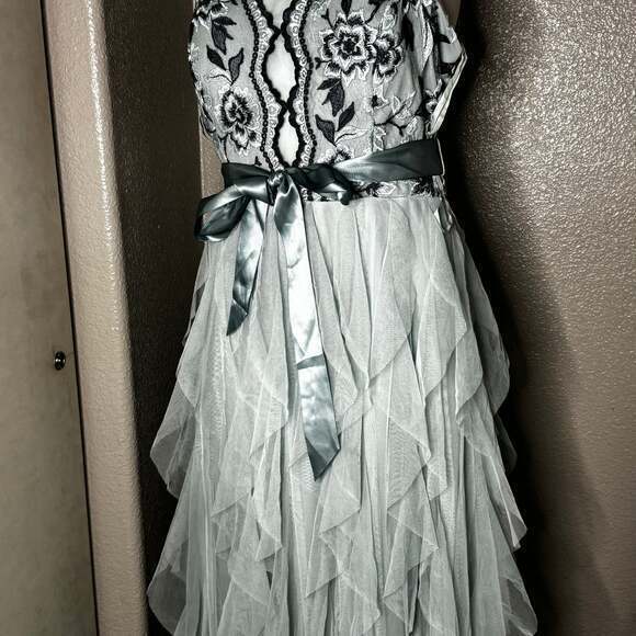 Teeze Me Dresses & Skirts - Amy Jane London Sofia Tulle Ruffled Maxi Dress in Gray